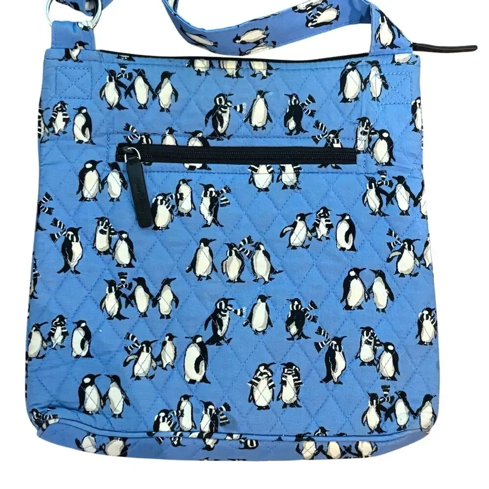 Vera Bradley Playful Penguins Light Blue Crossbody Shoulder Bag w/ Coin Holder - Picture 2 of 9